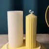 Molde de Silicona para Vela Rayada de una Pieza Material DIY para Velas de Aromaterapia Molde de Estilo Simple Varilla Larga Textura de Engranaje