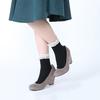 Calcetines de encaje para mujer Stacks Color liso de longitud media Calcetines de moda para primavera y otoño Estilo japonés y coreano Rayas verticales