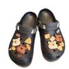 Nuevos Zapatos Lindos de Oso Helado Pizza Pan Zapatos Zapatos Flor Set Decoración Superior Extraíble Accesorios Hebilla