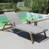 Cadeira de Espreguiçar para Cama Externa Piscina Impermeável Proteção Solar Pátio Lazer ao Ar Livre Hotel Dobrável Ajustável Cadeira de Praia