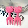 Garfo com Laço de Gato Colorido Criativo Fofo Acessórios para Headwear DIY Grampo de Cabelo Acessórios para Capa de Celular com Cola de Creme