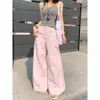 Pantalones de Pierna Ancha de Tiro Alto Amarillos Limón Adelgazantes Versátiles Estilo Commuter Hebilla Lateral Control de Abdomen Caída