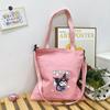 Super fogo grande capacidade bolsa de ombro feminina fofa desenho animado estilo faculdade japonesa bolsa de mão tutorial de estudante uma geração de cabelo