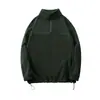 Item popular de comércio exterior: Moletom com zíper parcial e gola alta em fleece dupla face de 300g para homens e mulheres, corte solto, marca moderna, jaqueta forrada de fleece da fábrica