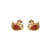 One Deer Silver S925 Sterling Silver banhado a ouro South Red Agate Personality Swan Brincos Vintage Elegantes Brincos Pequenos Femininos