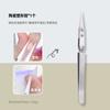 Pinzas de manicura de media varilla con cabeza de cerámica y cabeza recta de acero inoxidable para tomar taladros, perlas, joyería, extensión de fototerapia, pinzas de modelado