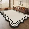 Tapete Estilo Creme Francês Sala de Estar Sem Lavar Limpável Irregular Quarto Cabeceira Cobertor Formato Especial Nuvem Tapete de Chão Casa de Aluguel