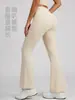 Pantalones Acampanados de Cintura Alta Levanta Glúteos Transfronterizos, Ajustados Transpirables de Sensación Desnuda para Deporte Fitness, Pantalones de Yoga Micro-Acampanados
