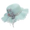 Sombrero infantil lindo de dibujos animados ala ondulada encaje sombrero de paja parasol para exteriores sombrero de paja para playa venta al por mayor de fábrica