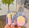 Xix Fan Set de 6 Piezas de Brochas de Maquillaje You Set Pequeño Portátil Polvo Suelto Sombra de Ojos Rubor Corrector Contorno Brocha de Detalle Maquillaje de Belleza