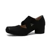Mejora Más Vendida ~ Principios de Primavera 2025 Zapatos de Salón Individuales de Piel de Vaca de Seda de Alta Calidad con Tacón Grueso de Piel de Cerdo con Aumento de Altura de 5 cm Zapatos de Ballet
