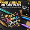 Set de Marcadores de Pintura Metálica con Punta Dura para Retoques, Marcador de Graffiti para DIY, Marcador para Colorear