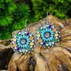 Pendientes Geométricos Populares de Aleación Estilo Resort de Playa para Mujeres Acrílico Turquesa Textura de Moda Pendientes al por Mayor