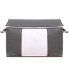 Bolsa de armazenamento simples de tecido não tecido espessado de três camadas para viagem, mudança, embalagem de roupas, à prova de poeira, bolsa portátil para edredom