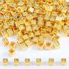Novas miçangas quadradas pretas e douradas com letras, miçangas soltas para pulseira, corrente, acessórios de joias diy, atacado transfronteiriço