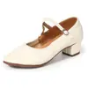 Zapatos de square dance para mujer, suela suave con suela de piel de vaca, zapatos de baile de tacón medio para actuación, zapatos de baile para madres, zapatos de baile latino para adultos y niños