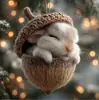 Decoraciones Navideñas de Nuevo Estilo Transfronterizas: Bellota Ardilla Erizo Conejo Pájaro Adornos para Árbol de Navidad Adornos Acrílicos para Colgar en el Coche