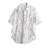 Camisa Masculina de Verão Manga Curta 2026 Gradiente Moda Temperamento Versátil Estilo Item Quente Respirável Manga Curta Estilo Férias na Praia