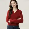 Nueva colección de otoño e invierno: Suéter ligero y lujoso de 100% cachemir puro para mujer, con cuello alto, manga larga, tejido de ochos, capa base de punto liso