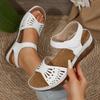 Nuevas Sandalias de Tacón de Cuña Hueco de Gran Tamaño para Mujer, Nuevo Estilo con Correa Única y Velcro, Sandalias de Playa Wish
