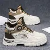 Botas Martin de cano alto, sapatos casuais respiráveis para o outono, com fivelas giratórias, sapatos esportivos masculinos para atividades ao ar livre, botas de trabalho masculinas