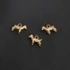 Colgante de Elefante Pequeño Estilo Antiguo 3D Gato Egipcio Pony Búho Cola de Pez Collar DIY Joyería de Oro Real Acero de Titanio Amuletos