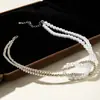 Joyería Transfronteriza Europea y Americana Simple Versátil Fresca Japonesa y Coreana con Perlas Cubo de Azúcar Perla Redonda Collar Venta al por Mayor