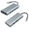 Estação de Docking Tipo-C Transfronteiriça Oito em Um Placa de Rede 100m Hub Multifuncional para Computador de Mesa Laptop Celular