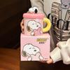 Caneca Cerâmica Snoopy com Tampa Fofa Desenho Animado Caneca Alto Valor de Cor Caneca de Presente Estudante Crianças Menina Copo de Água