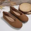 Zapatos planos cómodos versátiles sin cordones, poco profundos, estilo mamá, suela suave, piel suave, zapatos de mujer talla grande, zapatos de trabajo ligeros para mujer