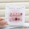 Uñas Postizas Usables para Niños, Uñas Postizas Cortas Usables, Parches de Uñas Postizas Removibles de Alta Gama, Manicura Fresca Pequeña al por Mayor