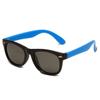 Óculos de Sol de Silicone S8002 para Crianças Óculos de Sol de Silicone com Pregos de Arroz Combinação de Cores Óculos de Sol Polarizados para Meninos e Meninas