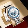 Reloj multifuncional para hombre de marca suiza, correa de acero, reloj de cuarzo luminoso, transmisión en vivo, explosiones de comercio exterior, una generación de cabello