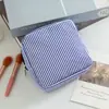 Nova Necessaire de Seersucker da Amazon Bolsa de Armazenamento Listrada para Absorventes Sanitários de Viagem Bolsa Pequena para Armazenamento Menstrual Bolsa de Armazenamento