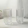Taza Creativa de Café Cold Brew con Hielo Americano, Vaso de Vidrio Transparente en Forma de U, Taza Grande de Vidrio para Jugos y Bebidas, Taza de Agua