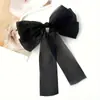 Pinza para el pelo con lazo de satén popular transfronterizo, pinza de resorte grande, color sólido, para la parte posterior de la cabeza, accesorios para el cabello para mujer
