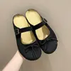 Sapatos Mary Jane Planos Retrô Estilo Francês 2026 Primavera e Outono Novos Sapatos Slip-On Fechados com Laço para Mulheres