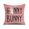 Funda de almohada con estampado de conejo lindo estilo pintado a mano transfronterizo Decoración de Pascua para el hogar Personalización de cojín para sofá