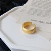 Coreia do Sul Dongdaemun Novo Anel feminino 925 prata esterlina 14K ouro anel côncavo anel comércio exterior europeu e americano prata transfronteiriça