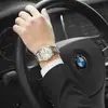 Reloj de Hombre Auténtico Rui Zhi Yuan con Correa de Acero Inoxidable, Reloj de Pulsera Resistente al Agua, Cuero Genuino, Reloj Mecánico Automático Esqueleto para Hombre