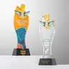 Nota de Arte Trofeo de Cristal de Honor Medalla de Aniversario Producción Creativa Estrella de Metal Impresa a Color Regalo de Premio para Reunión Anual