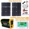 Panel solar 50W portátil almacenamiento de energía para exteriores sistema solar set inversor 4000W controlador