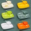 Vajilla de melamina para restaurantes, plato de cuatro compartimentos para comedores, plato rápido específico para escuelas, plato dividido, plato para dietas