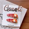 Accesorios para el Cabello de Niños Otoño Temprano Nuevo Lindo Rojo Día Nacional Dibujos Animados Pasador Niña Gato Lunares Estampado Clip BB