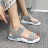 Sandalias Deportivas Elásticas para Mujer 2021 Verano Nuevo Estudiante Plano Exterior Estilo Hada Romano Playa Zapatos de Mujer