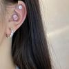Clip para oreja magnético de circonita colorida sin perforar para mujer, estilo dulce y genial, diseño de nicho Super Flash, versátil y exquisito.