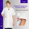 Jaleco Branco de Médico de Manga Longa Transfronteiriço, Estudante de Laboratório Químico, Oficina de Alimentos, Jaleco de Laboratório para Comércio Exterior, Uniforme de Trabalho