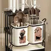Suporte multifuncional para facas de cozinha, montado na parede, sem necessidade de furar, porta-hashis integrado com drenagem, recipiente de hashis doméstico