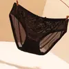 Roupa Íntima Sexy Transparente Feminina Renda Sedosa Cor Lisa Sem Costura Ultrafina Confortável Tentação Calcinhas Femininas com Laço Verão
