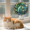 Colgante de Cristal de Arrendajo Azul Adorno de Cristal para el Hogar Decoración de Ventana Atrapasol para el Jardín